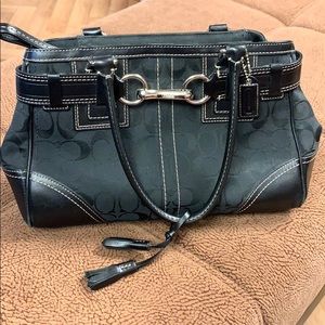 Coach Black Canvas Shoulder Bag